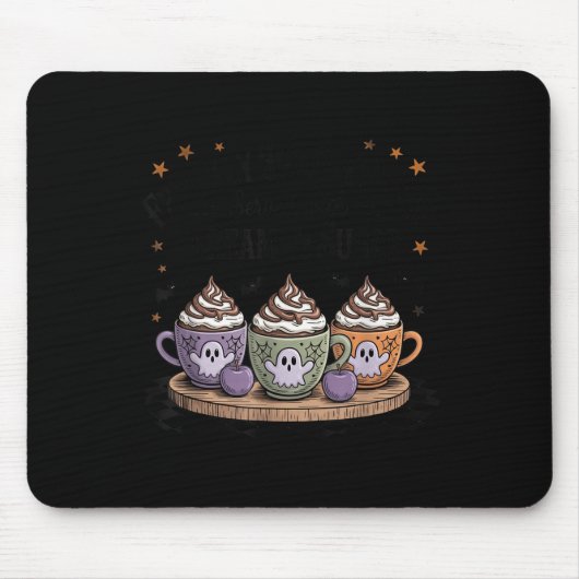 Retro Freshly Boo'd Coffee Lovers Boujee Ghost Hal Mousepad (Vorne)