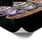 Retro Freshly Boo'd Coffee Lovers Boujee Ghost Hal Poster (Ecke)