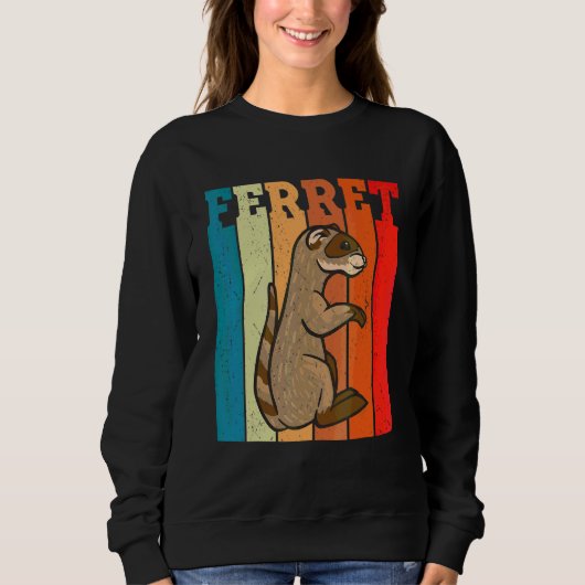 Retro-Frettchen Tier Frettchen Haustier Sweatshirt (Vorderseite)