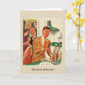 Retro Freunde - wer trank den ganzen Rum? , Karte (Gelbe Blume)