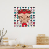 Retro Frida Kahlo Surreal Sugar Skull Muster Poster (Küche)