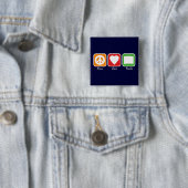 Retro Frieden, Liebe, bucht den Knopf (dunkel) Button (Beispiel)