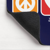 Retro Frieden, Liebe, bucht Mousepad (dunkel) (Ecke)