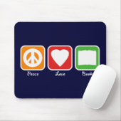 Retro Frieden, Liebe, bucht Mousepad (dunkel) (Mit Mouse)