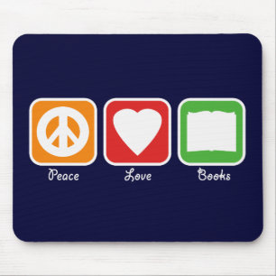 Retro Frieden, Liebe, bucht Mousepad (dunkel)