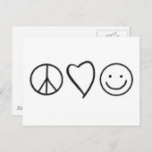 Retro Frieden Liebe und Glück Postkarte (Vorne/Hinten)