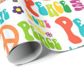 Retro FriedensHippie-Zeichen-Muster Geschenkpapier (Rolleneckpunkt)