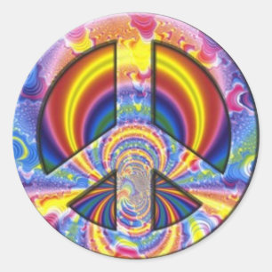 Retro-Friedenskleber Runder Aufkleber