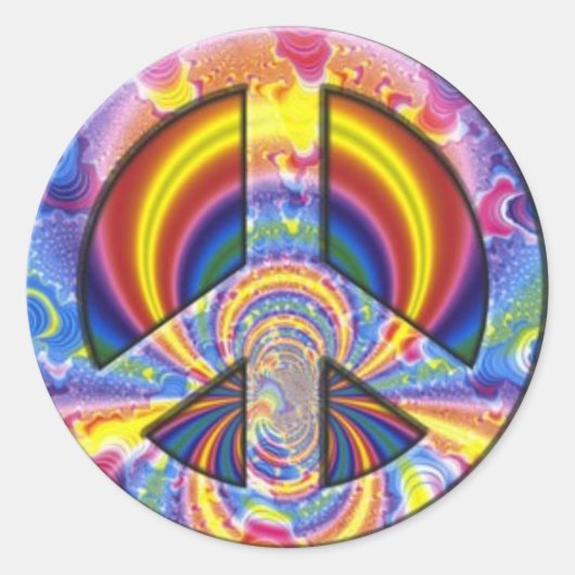 Retro-Friedenskleber Runder Aufkleber (Vorderseite)