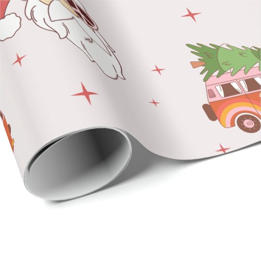 Retro-Friedensschild Weihnachtsverpackung Geschenkpapier (Rolleneckpunkt)