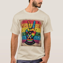 Retro-Friedenszeichen Anti-Mobbing T-Shirt