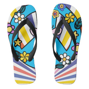 Retro-Friedenszeichen Badesandalen