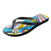 Retro-Friedenszeichen Badesandalen (Schrägansicht)