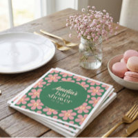 Retro-Friedenszeichen-Blume Grün Rosa Baby Shower
