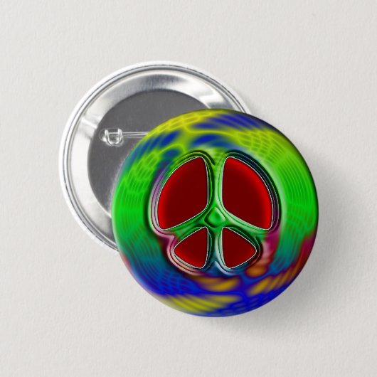 RETRO FRIEDENSzeichen Button (Vorne & Hinten)