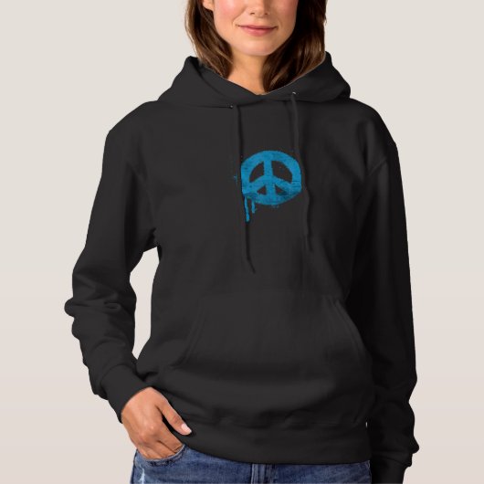 Retro-Friedenszeichen-Farbspritzer-Graffiti-Farbtr Hoodie (Vorderseite)