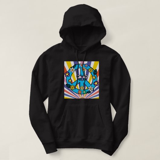 Retro-Friedenszeichen Hoodie (Design vorne)