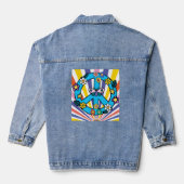 Retro-Friedenszeichen Jeansjacke (Rückseite)