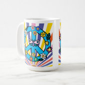 Retro-Friedenszeichen Kaffeetasse (Vorderseite Links)