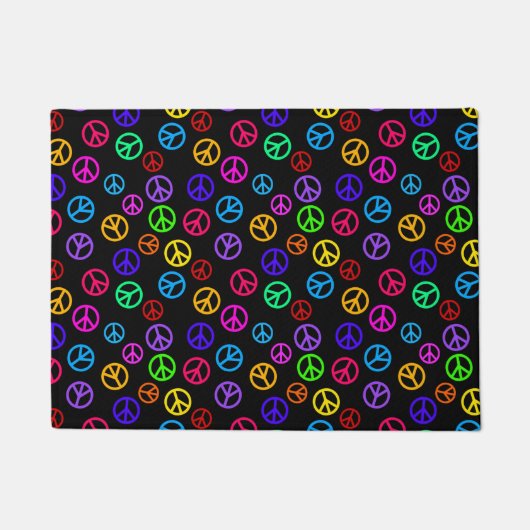 Retro Friedenszeichen-Muster Fußmatte (Vorderseite)