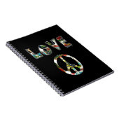 Retro Friedenszeichen Notizblock (Rechte Seite)