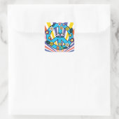 Retro-Friedenszeichen Quadratischer Aufkleber (Tasche)