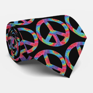 Retro-Friedenszeichen - Regenbogen-Hippy-Design Krawatte