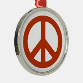 Retro-Friedenszeichen Silbernes Ornament (Rechts)