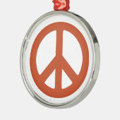 Retro-Friedenszeichen Silbernes Ornament (Links)