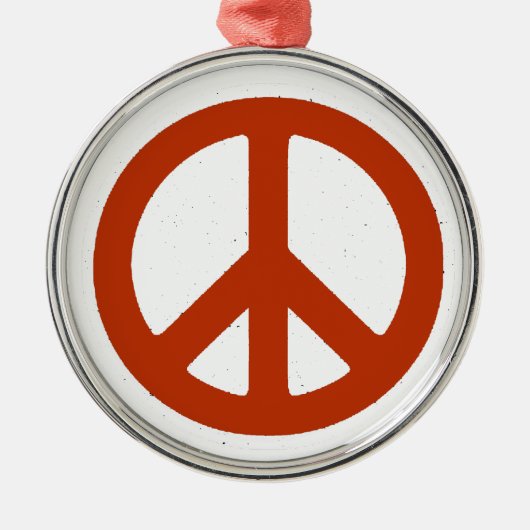 Retro-Friedenszeichen Silbernes Ornament (Vorne)