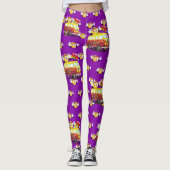 Retro Friedenszeichen-smiley-Hippie Van 1960's Leggings (Vorderseite)