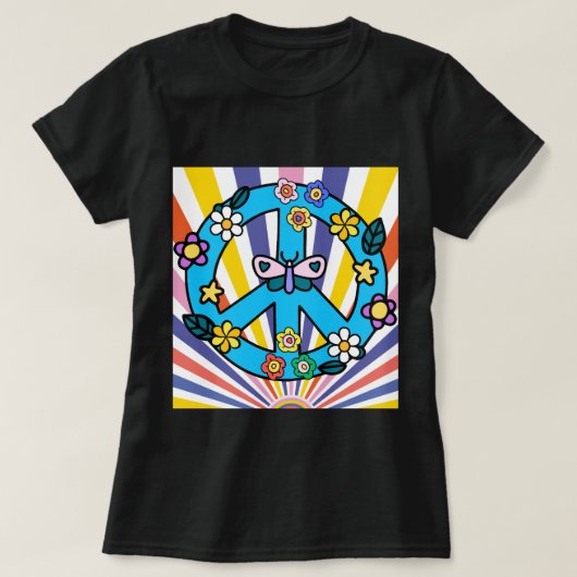 Retro-Friedenszeichen T-Shirt (Design vorne)