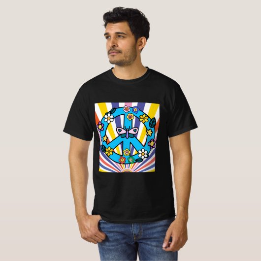 Retro-Friedenszeichen T-Shirt (Vorne ganz)