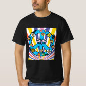 Retro-Friedenszeichen T-Shirt (Vorderseite)