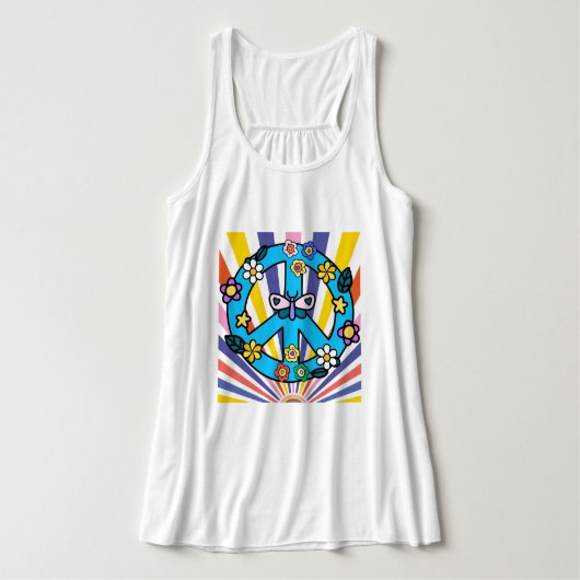 Retro-Friedenszeichen Tank Top (Design Vorderseite)