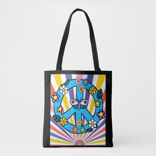 Retro-Friedenszeichen Tasche (Vorderseite)