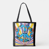 Retro-Friedenszeichen Tasche (Rückseite)