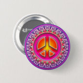 RETRO FRIEDENSzeichen-VERZIERUNG Button (Vorne & Hinten)