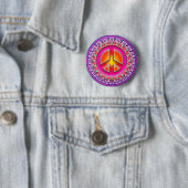 RETRO FRIEDENSzeichen-VERZIERUNG Button (Beispiel)