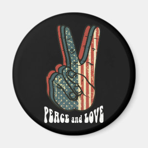 Retro-Friedenszeichen Vintage 60er 70er Hippie-Ges Magnet