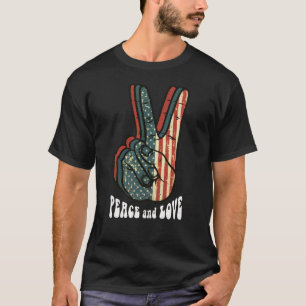 Retro-Friedenszeichen Vintage 60er 70er Hippie-Ges T-Shirt