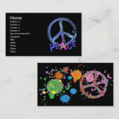 RETRO FRIEDENSzeichen-VISITENKARTEN Visitenkarte (Vorne/Hinten)