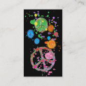 RETRO FRIEDENSzeichen-VISITENKARTEN Visitenkarte (Rückseite)