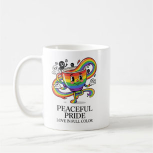 Retro friedliche Pride-Regenbogen-Kaffeetassen-T-S Kaffeetasse