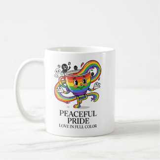 Retro friedliche Pride-Regenbogen-Kaffeetassen-T-S Kaffeetasse