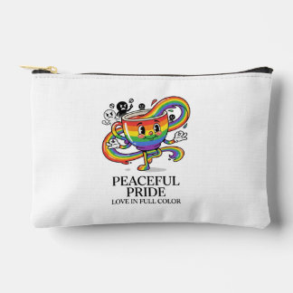 Retro friedliches Pride-Regenbogen-Kaffeetasse T-S Zubehörtasche