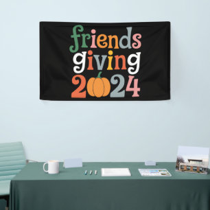 Retro Friends geben 2024 Erntedank fallen Banner