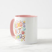Retro Friends Not Food, Vegan Tasse (Vorderseite Links)
