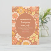 Retro Friendsgiving Erntedank Dinner Einladung (Stehend Vorderseite)