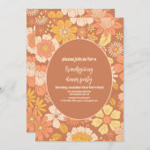 Retro Friendsgiving Erntedank Dinner Einladung (Vorne/Hinten)